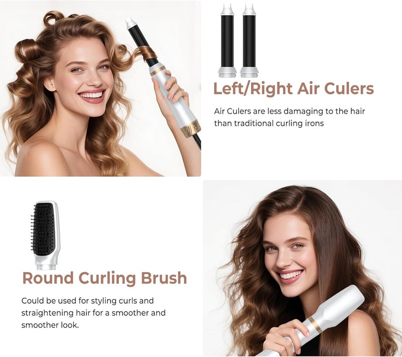 trylater 5 in 1 Hair Dryer Brush Set, Blow Dryer Brush with Air Style Wrap Hair Styler, Negative Ionic Magic Style Set, Detachable Air Curler for Volumizer,Straightener,Drying - Image 3